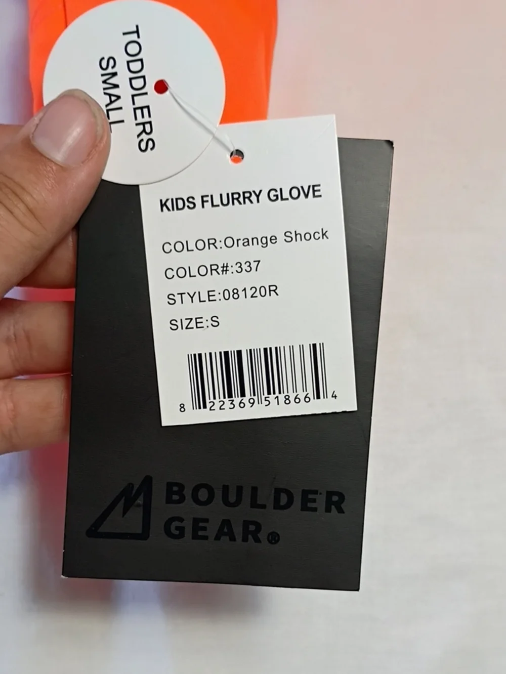 NWT Boulder Gear Bright Orange Shock Flurry Insulated Gloves Size Toddler Small